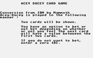 Thumbnail of other screenshot of Acey Ducey Card Game