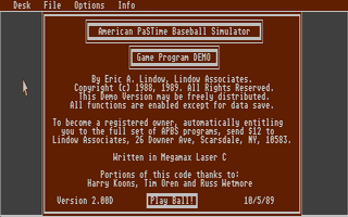 Thumbnail of other screenshot of American Pastime Baseball Simulator