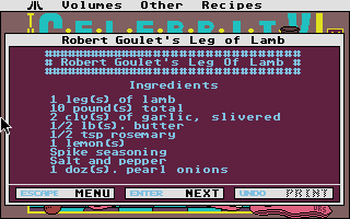 Thumbnail of other screenshot of Celebrity Cookbook Vol 1