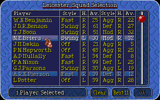 Thumbnail of other screenshot of Graham Gooch World Class Cricket - 94/95 Data Disk