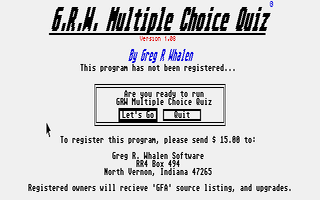 Thumbnail of other screenshot of G.R.W. Multiple Choice Quiz