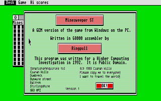 Thumbnail of other screenshot of Minesweeper ST