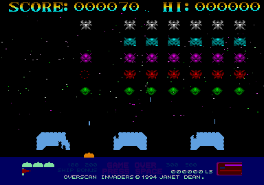 Thumbnail of other screenshot of Overscan Invaders