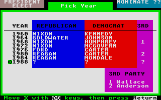 Thumbnail of other screenshot of President Elect - 1988 Edition