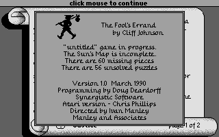 Thumbnail of other screenshot of Fool's Errand, The