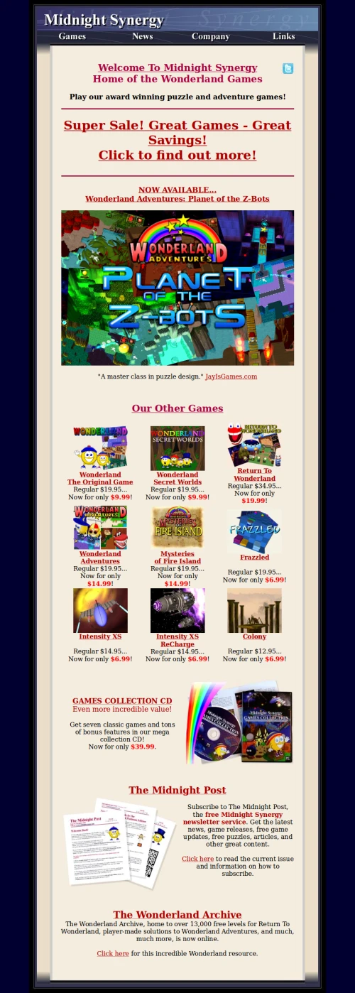 Screenshot of link Midnight Synergy