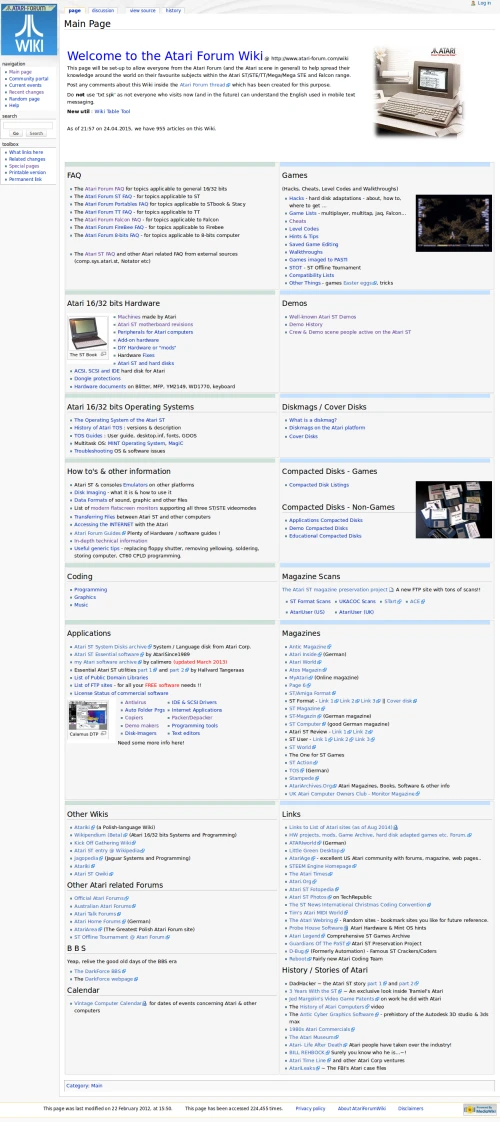 Screenshot of link Atari Forum Wiki