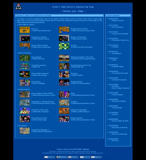 Screenshot of link Kroahs Game Decompilation Page