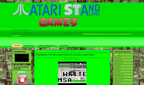 Screenshot of link Atari ST and alone games