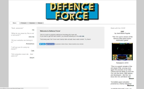 Screenshot of link Defence-Force