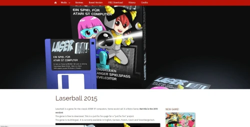 Screenshot of link Laserball 2015 Homepage