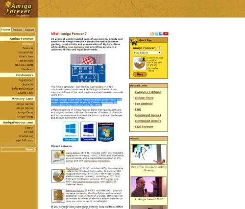 Screenshot of link Amiga Forever