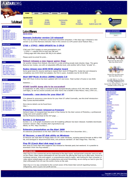 Screenshot of link ATARI.ORG
