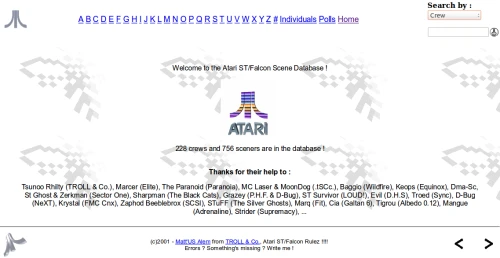 Screenshot of link Atari ST Scene Genealogy