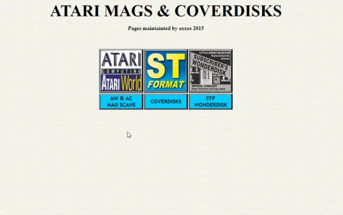 Screenshot of website Atari Mags & Coverdisks