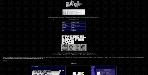 Screenshot of website Zeal