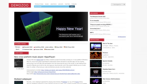 Screenshot of website Demozoo