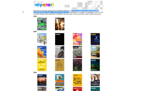 Screenshot of website MyAtari