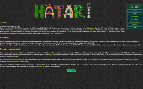 Screenshot of website Hatari